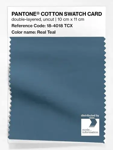 PANTONE® COTTON SWATCH CARD 18-4018 TCX Real Teal