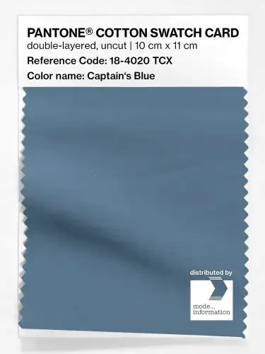 PANTONE® COTTON SWATCH CARD 18-4020 TCX Captain's Blue