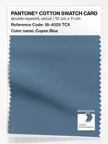 PANTONE® COTTON SWATCH CARD 18-4025 TCX Copen Blue