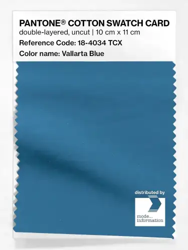 PANTONE® COTTON SWATCH CARD 18-4034 TCX Vallarta Blue