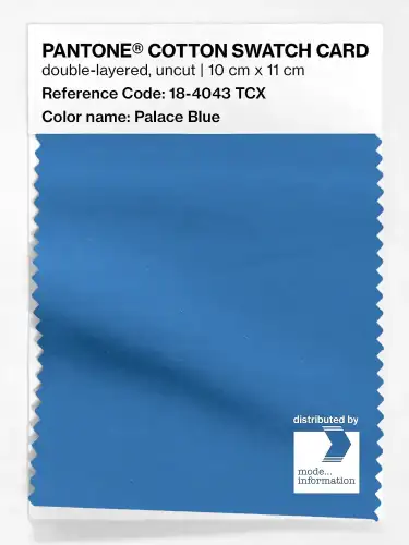 PANTONE® COTTON SWATCH CARD 18-4043 TCX Palace Blue
