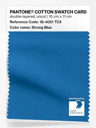 PANTONE® COTTON SWATCH CARD 18-4051 TCX Strong Blue