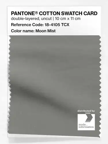 PANTONE® COTTON SWATCH CARD 18-4105 TCX Moon Mist