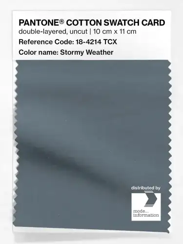 PANTONE® COTTON SWATCH CARD 18-4214 TCX Stormy Weather