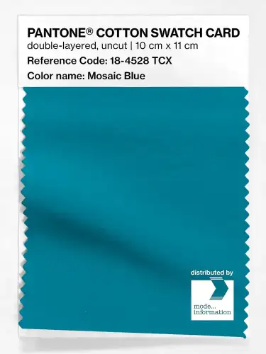 PANTONE® COTTON SWATCH CARD 18-4528 TCX Mosaic Blue