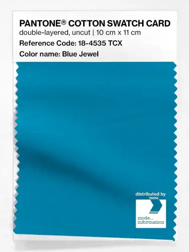 PANTONE® COTTON SWATCH CARD 18-4535 TCX Blue Jewel