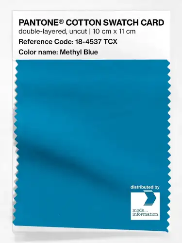 PANTONE® COTTON SWATCH CARD 18-4537 TCX Methyl Blue