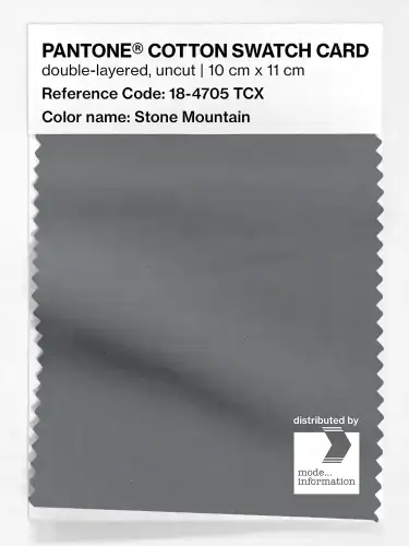 PANTONE® COTTON SWATCH CARD 18-4705 TCX Stone Mountain
