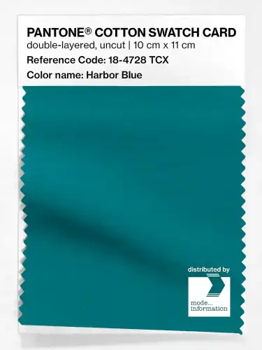 PANTONE® COTTON SWATCH CARD 18-4728 TCX Harbor Blue