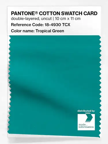 PANTONE® COTTON SWATCH CARD 18-4930 TCX Tropical Green