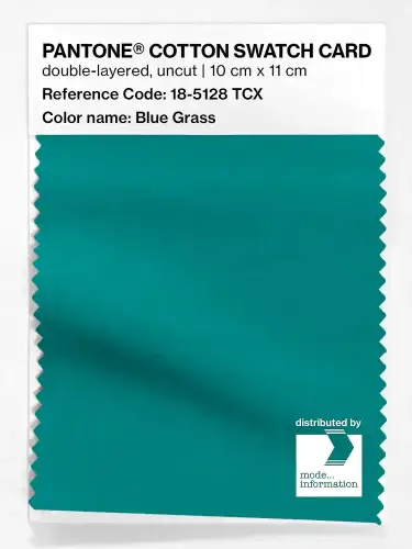 PANTONE® COTTON SWATCH CARD 18-5128 TCX Blue Grass