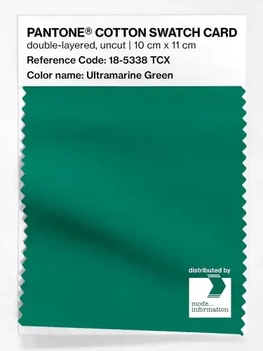 PANTONE® COTTON SWATCH CARD 18-5338 TCX Ultramarine Green