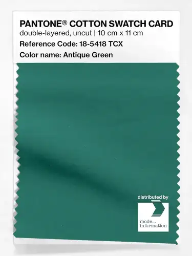 PANTONE® COTTON SWATCH CARD 18-5418 TCX Antique Green