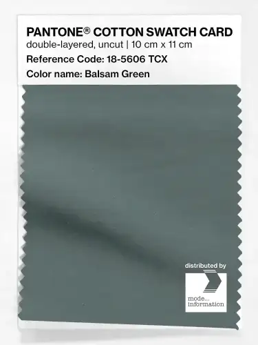 PANTONE® COTTON SWATCH CARD 18-5606 TCX Balsam Green