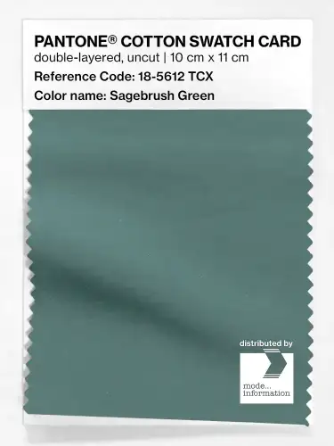 PANTONE® COTTON SWATCH CARD 18-5612 TCX Sagebrush Green