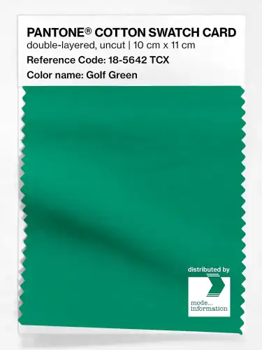 PANTONE® COTTON SWATCH CARD 18-5642 TCX Golf Green