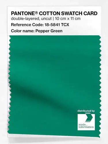 PANTONE® COTTON SWATCH CARD 18-5841 TCX Pepper Green