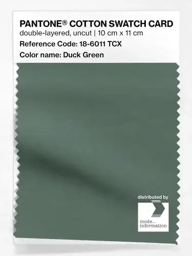 PANTONE® COTTON SWATCH CARD 18-6011 TCX Duck Green