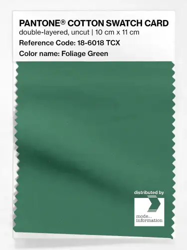 PANTONE® COTTON SWATCH CARD 18-6018 TCX Foliage Green