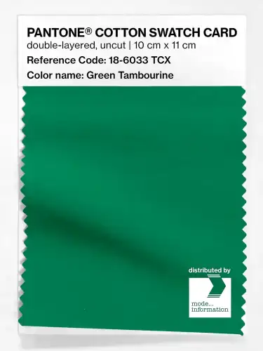 PANTONE® COTTON SWATCH CARD 18-6033 TCX Green Tambourine
