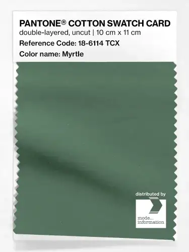 PANTONE® COTTON SWATCH CARD 18-6114 TCX Myrtle