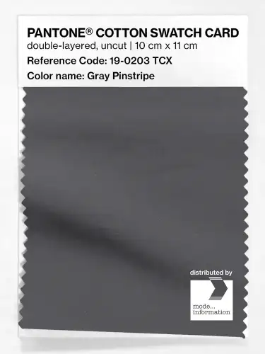 PANTONE® COTTON SWATCH CARD 19-0203 TCX Gray Pinstripe