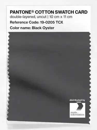 PANTONE® COTTON SWATCH CARD 19-0205 TCX Black Oyster