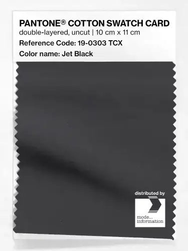 PANTONE® COTTON SWATCH CARD 19-0303 TCX Jet Black