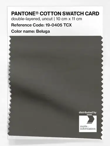 PANTONE® COTTON SWATCH CARD 19-0405 TCX Beluga