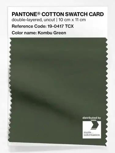 PANTONE® COTTON SWATCH CARD 19-0417 TCX Kombu Green