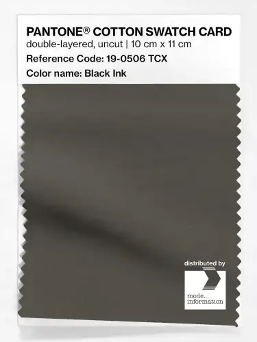 PANTONE® COTTON SWATCH CARD 19-0506 TCX Black Ink