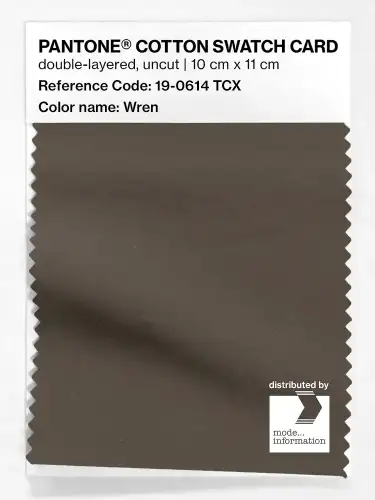 PANTONE® COTTON SWATCH CARD 19-0614 TCX Wren