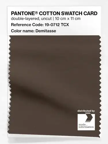 PANTONE® COTTON SWATCH CARD 19-0712 TCX Demitasse