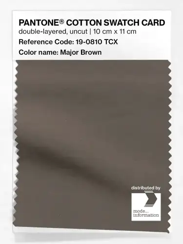 PANTONE® COTTON SWATCH CARD 19-0810 TCX Major Brown