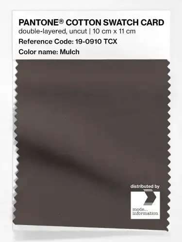 PANTONE® COTTON SWATCH CARD 19-0910 TCX Mulch