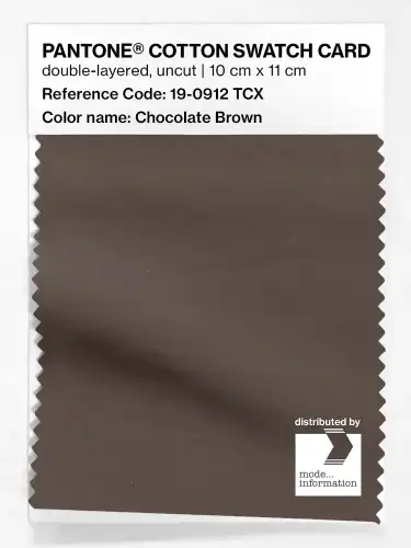 PANTONE® COTTON SWATCH CARD 19-0912 TCX Chocolate Brown