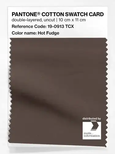 PANTONE® COTTON SWATCH CARD 19-0913 TCX Hot Fudge