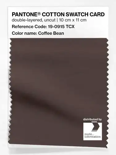 PANTONE® COTTON SWATCH CARD 19-0915 TCX Coffee Bean