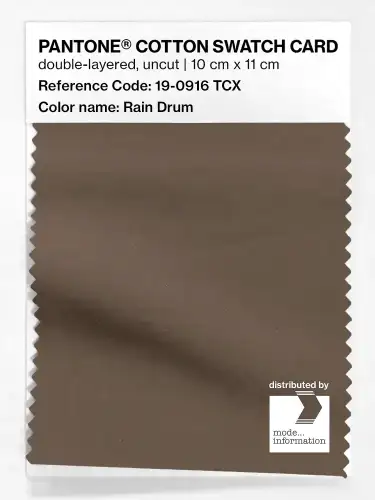 PANTONE® COTTON SWATCH CARD 19-0916 TCX Rain Drum