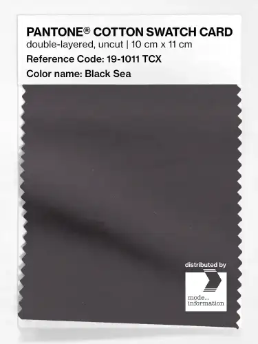 PANTONE® COTTON SWATCH CARD 19-1011 TCX Black Sea