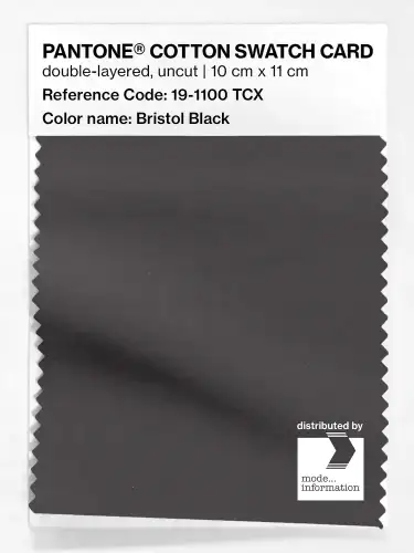 PANTONE® COTTON SWATCH CARD 19-1100 TCX Bristol Black