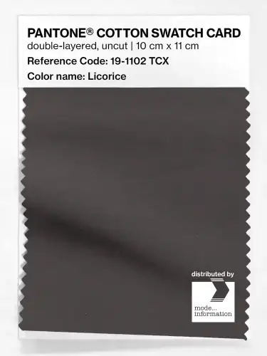 PANTONE® COTTON SWATCH CARD 19-1102 TCX Licorice
