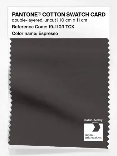 PANTONE® COTTON SWATCH CARD 19-1103 TCX Espresso
