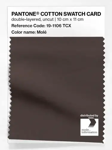 PANTONE® COTTON SWATCH CARD 19-1106 TCX Molé