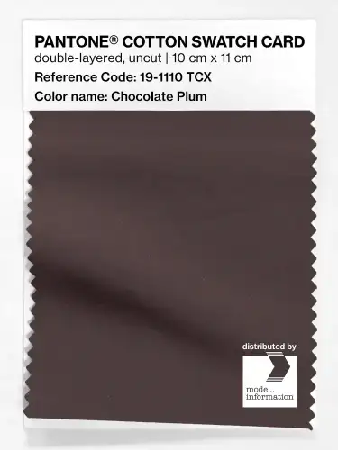PANTONE® COTTON SWATCH CARD 19-1110 TCX Chocolate Plum