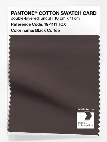 PANTONE® COTTON SWATCH CARD 19-1111 TCX Black Coffee