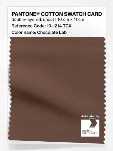 PANTONE® COTTON SWATCH CARD 19-1214 TCX Chocolate Lab