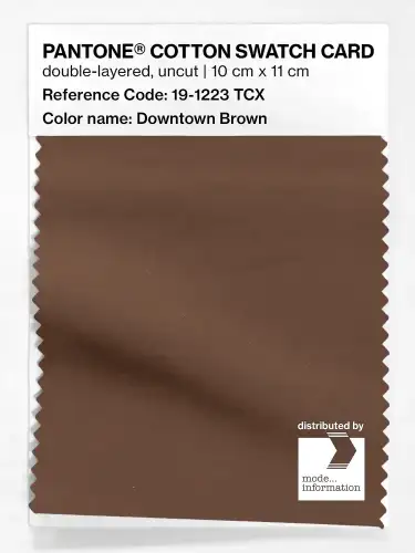 PANTONE® COTTON SWATCH CARD 19-1223 TCX Downtown Brown