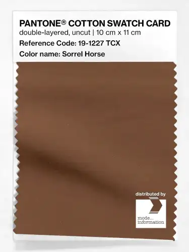 PANTONE® COTTON SWATCH CARD 19-1227 TCX Sorrel Horse