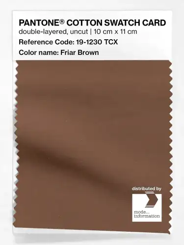 PANTONE® COTTON SWATCH CARD 19-1230 TCX Friar Brown
